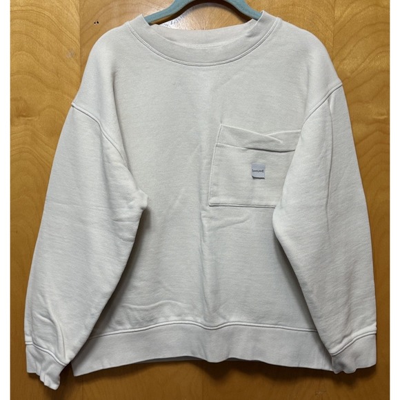 Zara Tops - Zara Womens Oversized Pocket Sweatshirt Crewneck Pullover Long‎ Sleeve Beige L